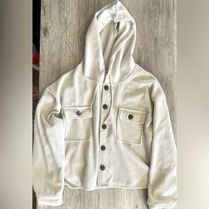 Cisono Outwear Hooded Button Up Jacket Size Medium